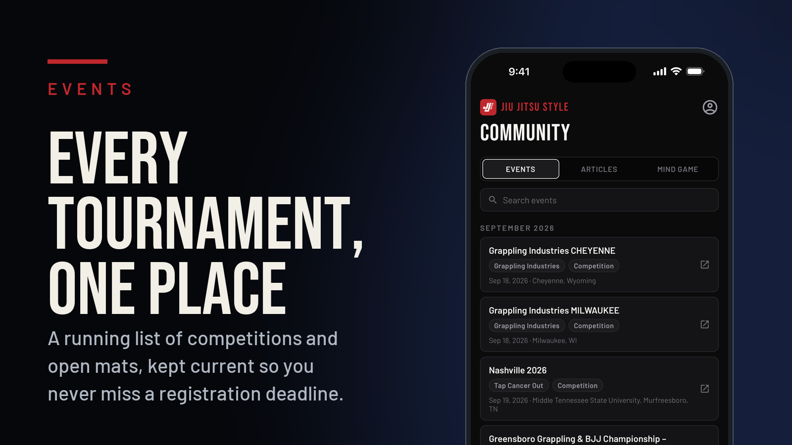 Every Tournament, One Place