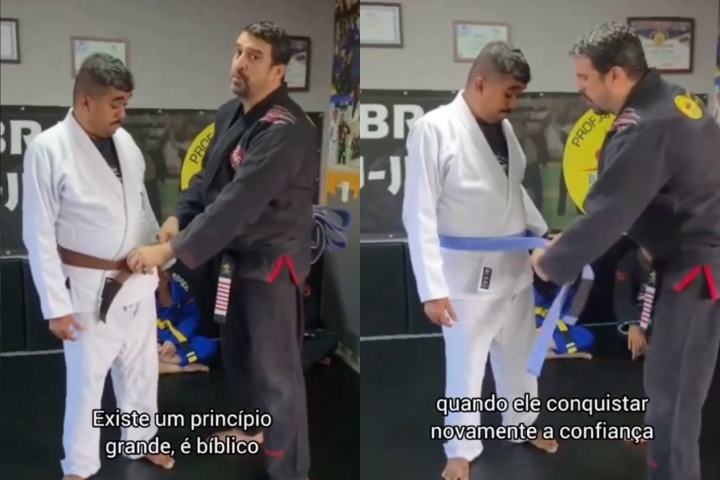 BJJ Instructor Publicly Demotes Student From Brown to Blue Belt